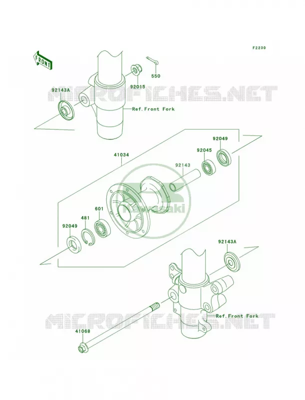 Front Hub Kawasaki MOTOS 100 2012 KX100  KX100DCF