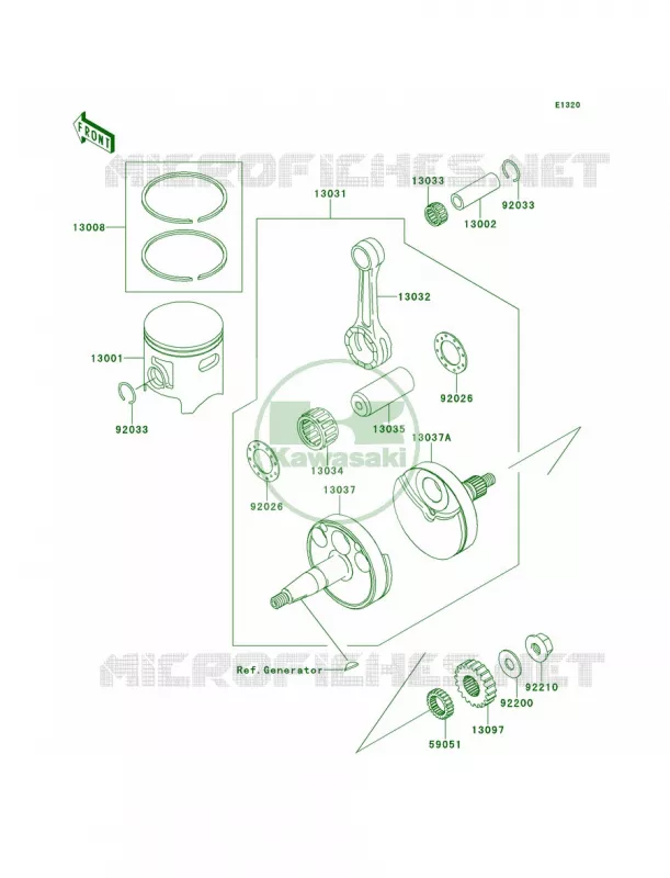 CrankshaftPistons Kawasaki MOTOS 85 2012 KX85  KX85ACF
