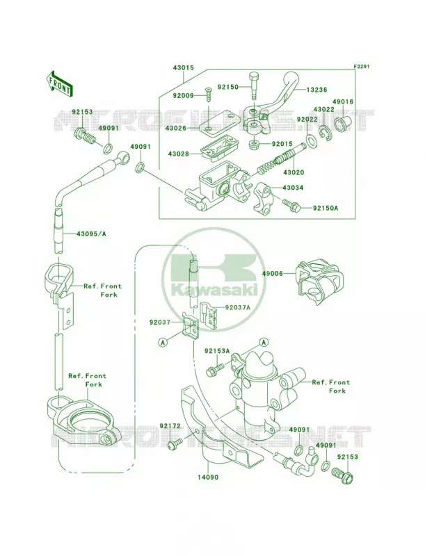 Front Master Cylinder Kawasaki MOTOS 85 2012 KX85  KX85ACF