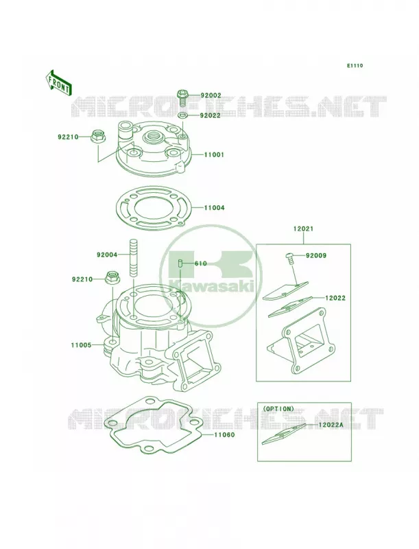 Cylinder HeadCylinder Kawasaki MOTOS 65 2012 KX65   KX65ACF