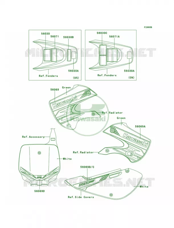 LabelsACF Kawasaki MOTOS 65 2012 KX65   KX65ACF