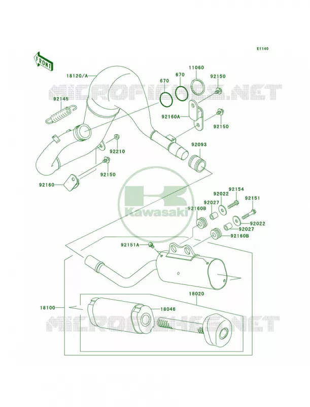 Mufflers Kawasaki MOTOS 65 2012 KX65   KX65ACF