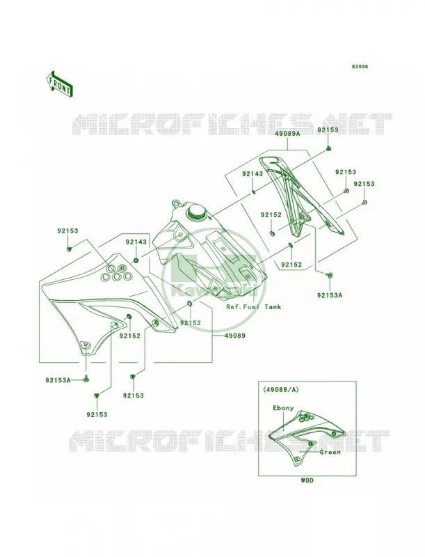 Engine Shrouds Kawasaki MOTOS 450 2011 KX450F  KX450EBF