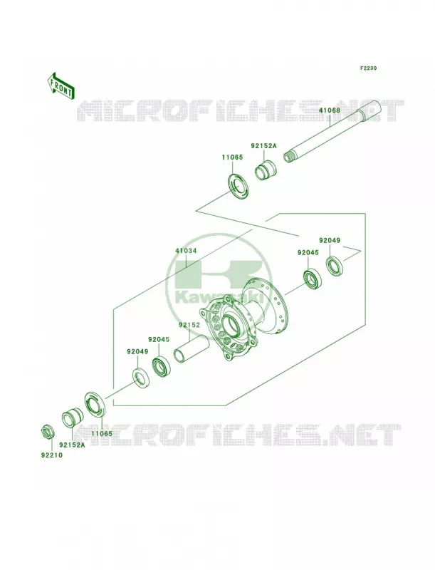 Front Hub Kawasaki MOTOS 450 2011 KX450F  KX450EBF