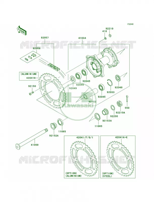 Rear Hub Kawasaki MOTOS 450 2011 KX450F  KX450EBF