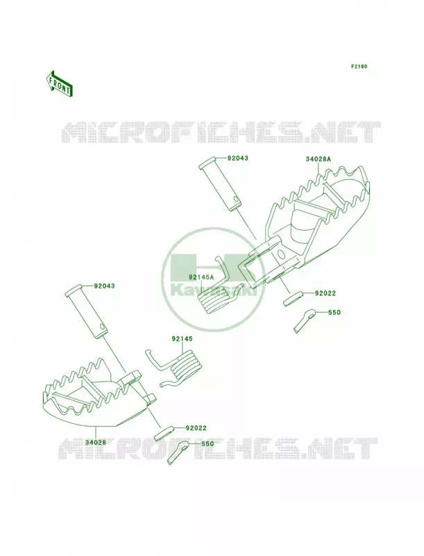 Footrests Kawasaki MOTOS 85 2011 KX85  KX85ABF