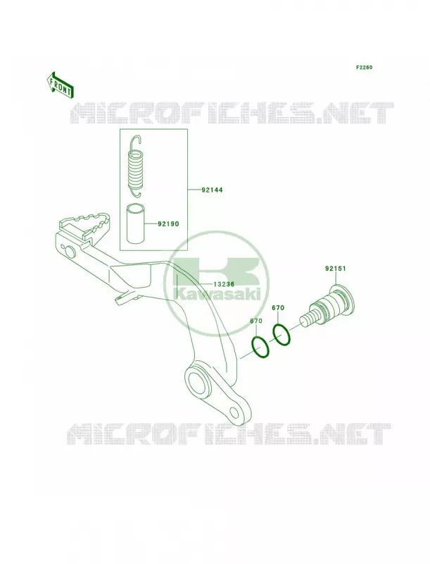Brake Pedal Kawasaki MOTOS 100 2011 KX100  KX100DBF