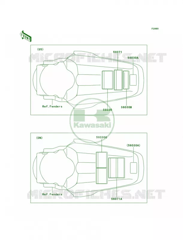Labels Kawasaki MOTOS 100 2011 KX100  KX100DBF