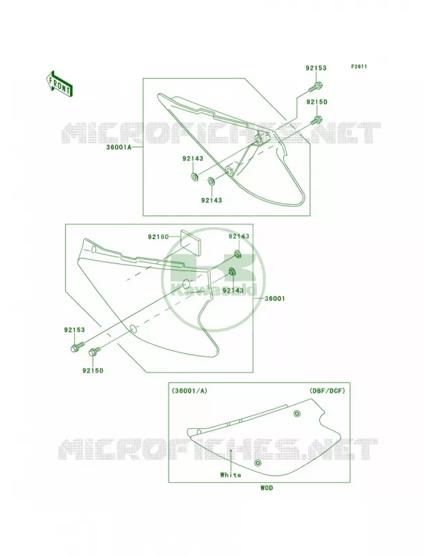 Side Covers Kawasaki MOTOS 100 2011 KX100  KX100DBF