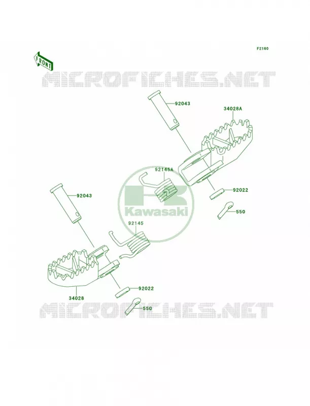 Footrests Kawasaki MOTOS 65 2011 KX65   KX65ABF