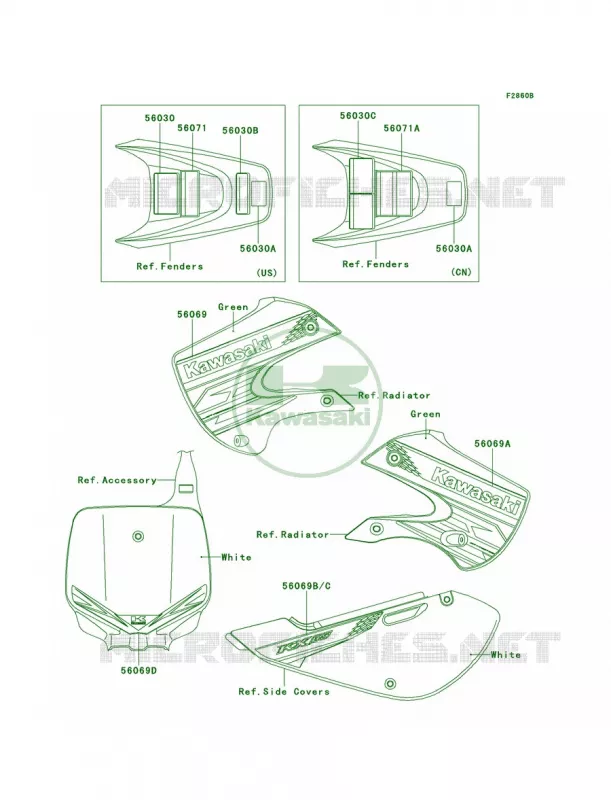 LabelsACF Kawasaki MOTOS 65 2011 KX65   KX65ABF
