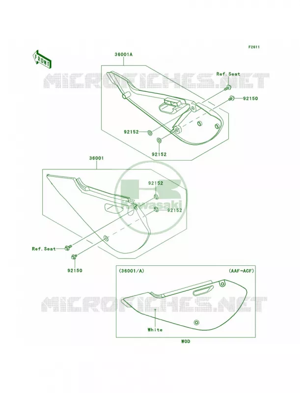 Side Covers Kawasaki MOTOS 65 2011 KX65   KX65ABF