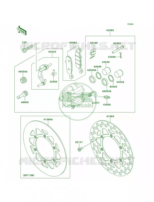 Front Brake Kawasaki MOTOS 85 2010 KX85  KX85AAF