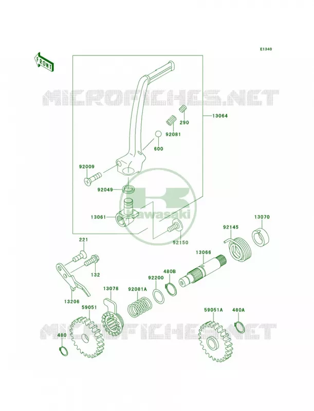 Kickstarter Mechanism Kawasaki MOTOS 85 2010 KX85  KX85AAF