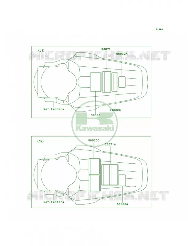 Labels Kawasaki MOTOS 85 2010 KX85  KX85AAF
