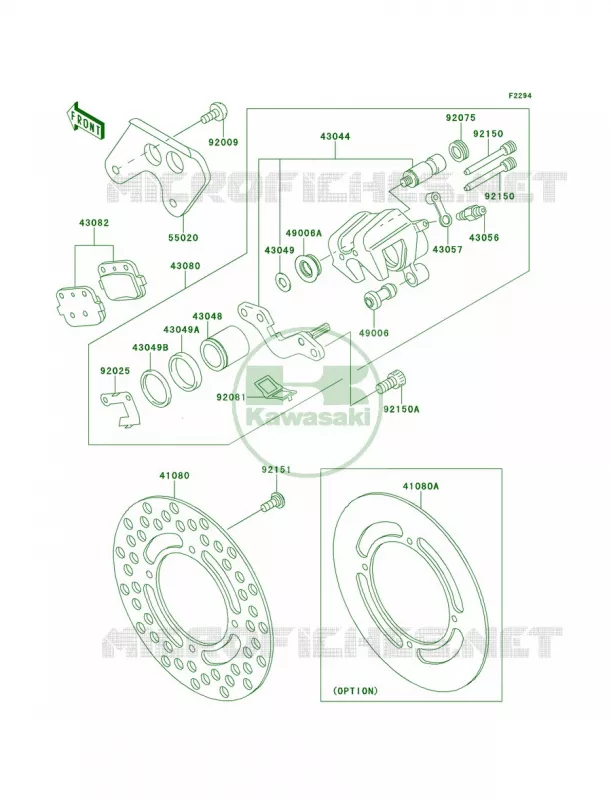 Rear Brake Kawasaki MOTOS 85 2010 KX85  KX85AAF