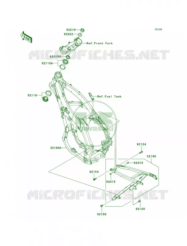 Frame Kawasaki MOTOS 450 2010 KX450F  KX450EAF