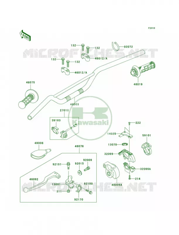 Handlebar Kawasaki MOTOS 65 2009 KX65   KX65A9F