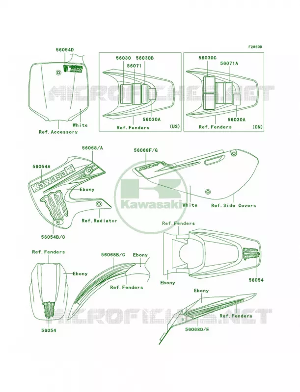 LabelsEbonyA9FA Kawasaki MOTOS 65 2009 KX65   KX65A9F