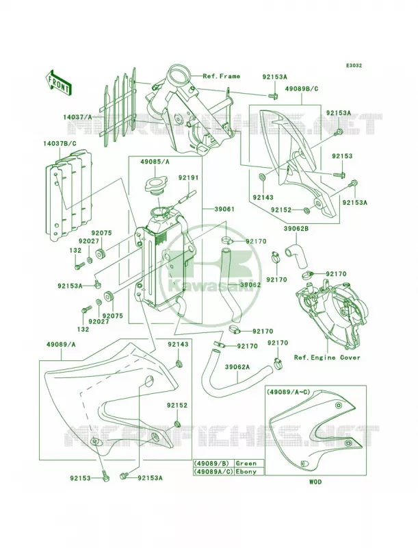 Radiator Kawasaki MOTOS 65 2009 KX65   KX65A9F