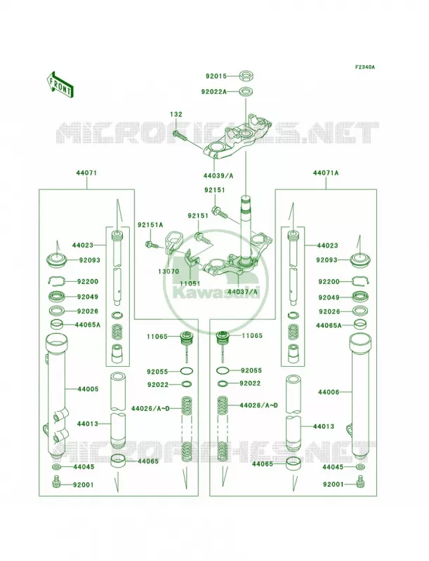 Front ForkA7F-A9FA Kawasaki MOTOS 65 2009 KX65 Monster Energy  KX65A9FA