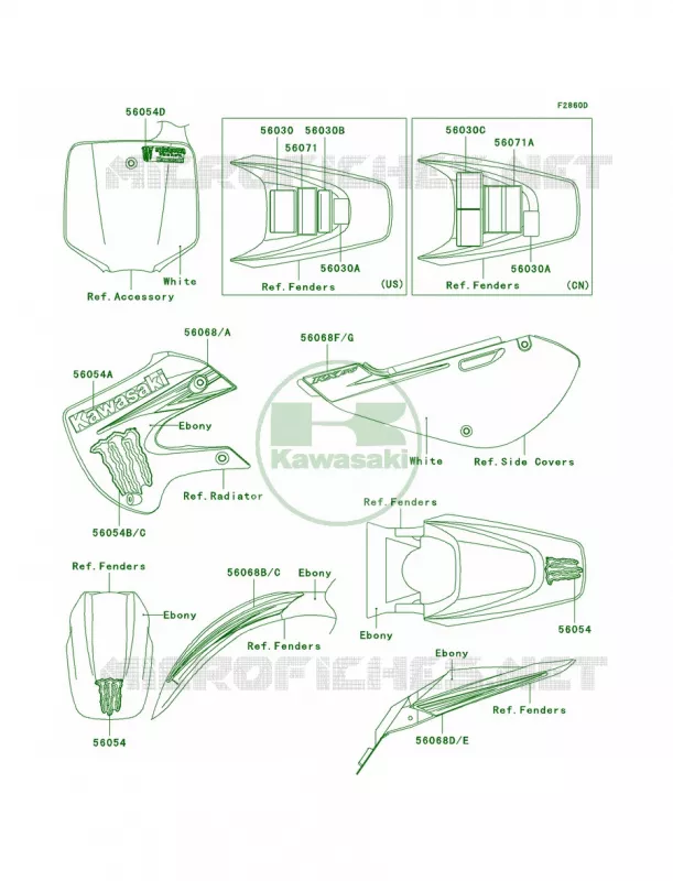 LabelsEbonyA9FA Kawasaki MOTOS 65 2009 KX65 Monster Energy  KX65A9FA