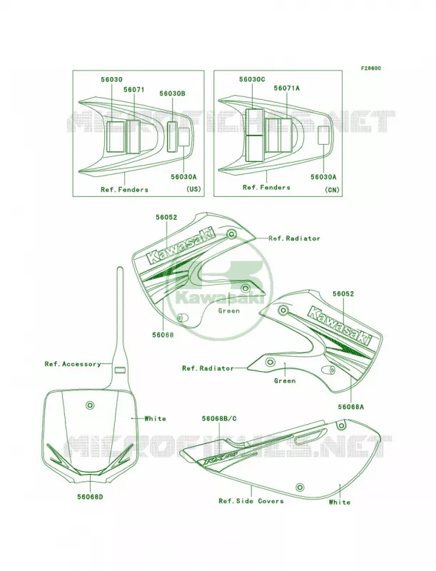 LabelsGreenA9F Kawasaki MOTOS 65 2009 KX65 Monster Energy  KX65A9FA