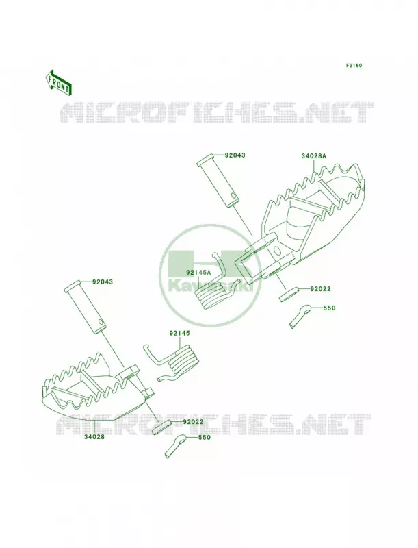 Footrests Kawasaki MOTOS 100 2009 KX100  KX100D9F
