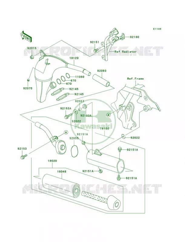 Mufflers Kawasaki MOTOS 100 2009 KX100  KX100D9F
