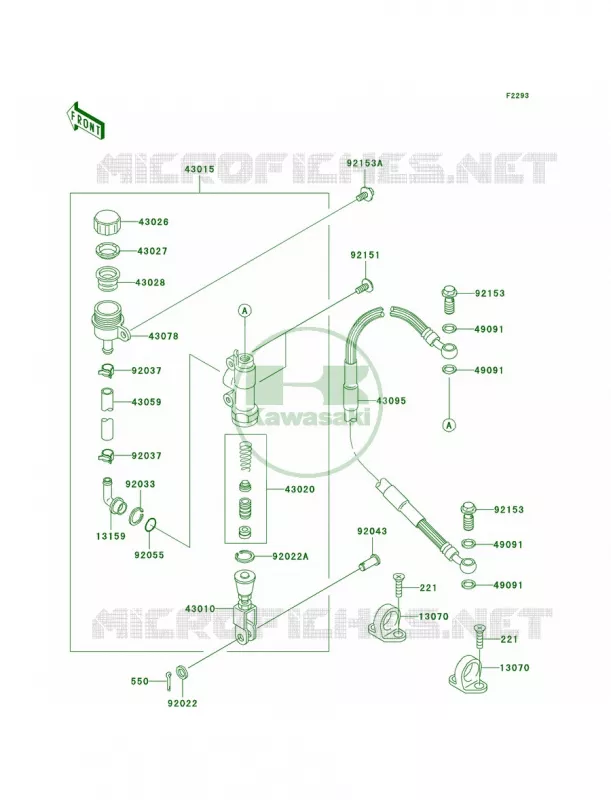 Rear Master Cylinder Kawasaki MOTOS 100 2009 KX100  KX100D9F