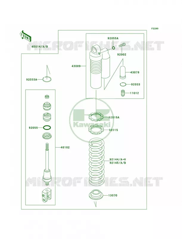 Shock Absorbers Kawasaki MOTOS 100 2009 KX100  KX100D9F