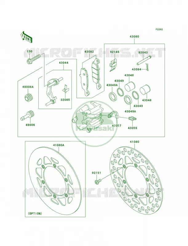 Front Brake Kawasaki MOTOS 100 2009 KX100 Monster Energy  KX100D9FA