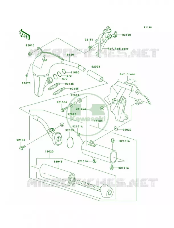 Mufflers Kawasaki MOTOS 100 2009 KX100 Monster Energy  KX100D9FA
