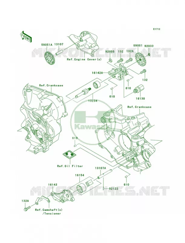 Oil Pump Kawasaki MOTOS 450 2009 KX450F  KX450E9F