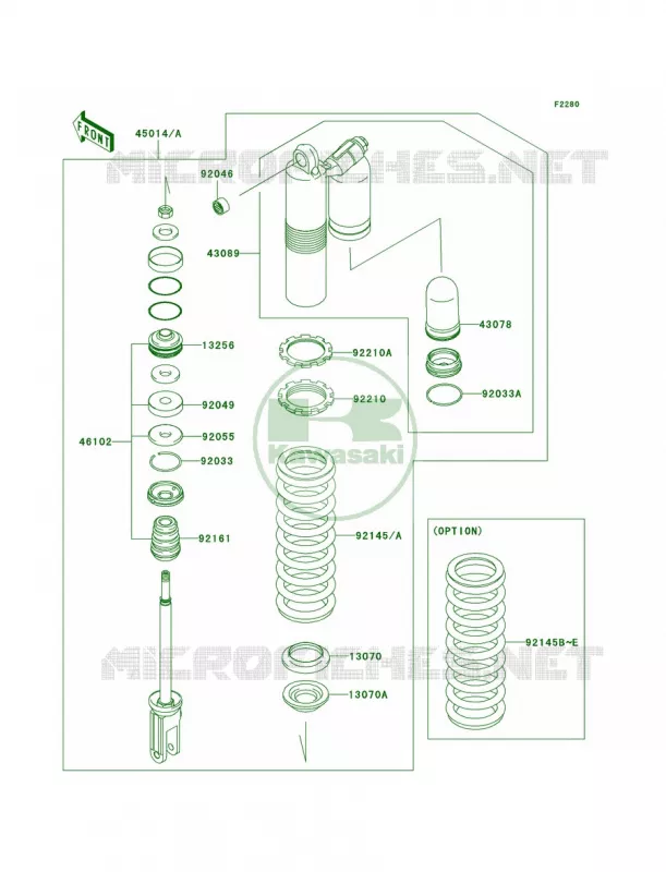 Shock Absorbers Kawasaki MOTOS 450 2009 KX450F  KX450E9F