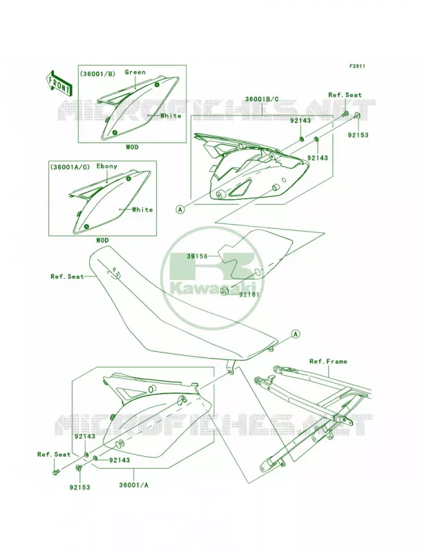 Side Covers Kawasaki MOTOS 450 2009 KX450F  KX450E9F