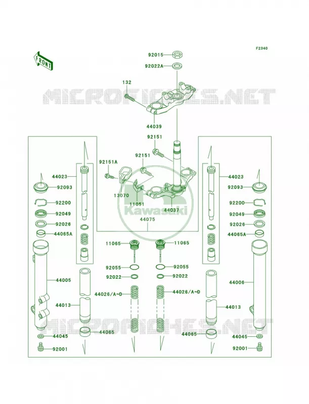 Front ForkA6F Kawasaki MOTOS 65 2008 KX65   KX65A8F