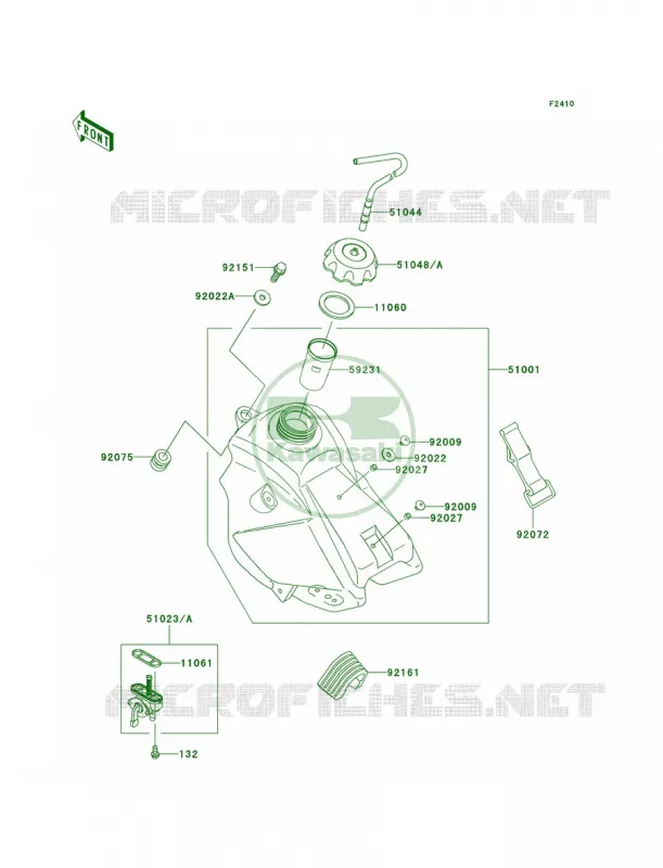 Fuel Tank Kawasaki MOTOS 65 2008 KX65   KX65A8F