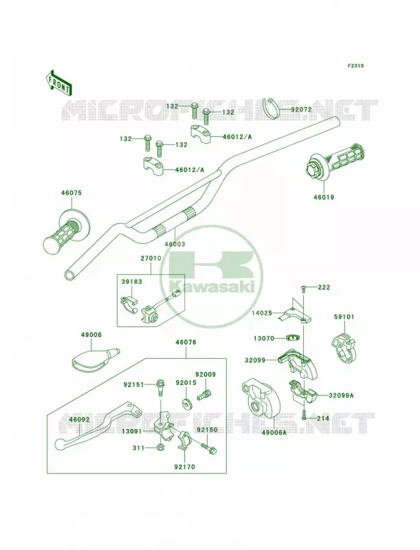 Handlebar Kawasaki MOTOS 65 2008 KX65   KX65A8F