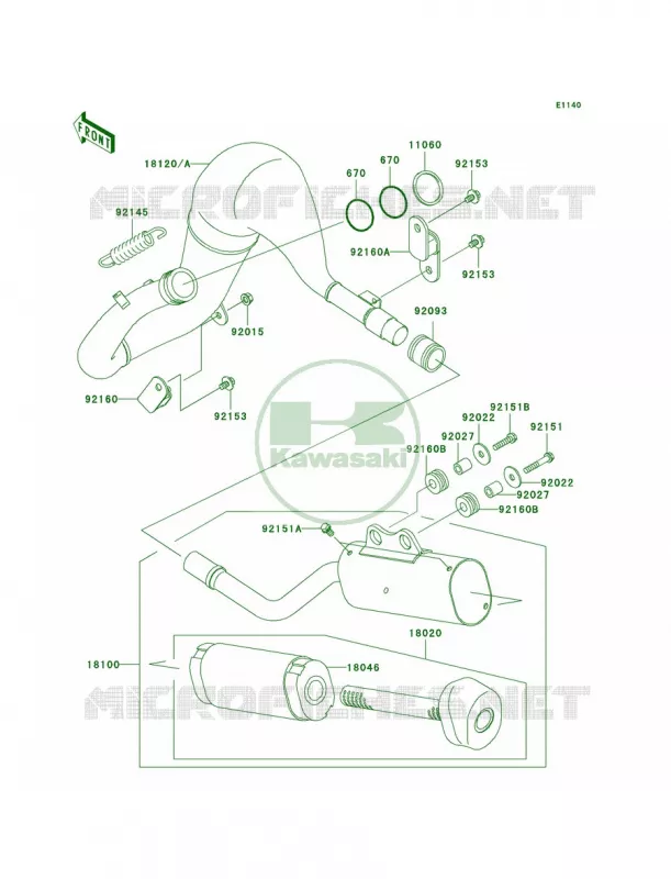Mufflers Kawasaki MOTOS 65 2008 KX65   KX65A8F
