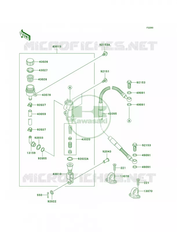Rear Master Cylinder Kawasaki MOTOS 85 2008 KX85  KX85A8F
