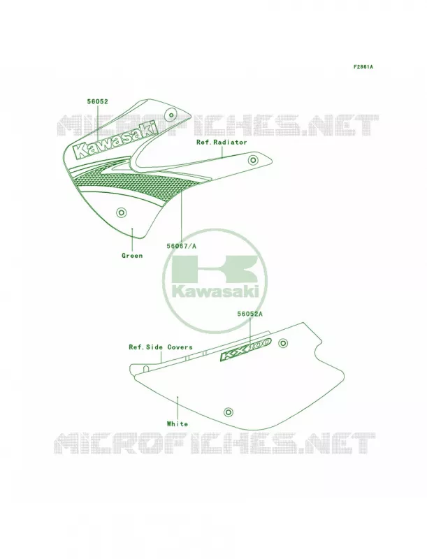 DecalsGreenD7F Kawasaki MOTOS 100 2008 KX100  KX100D8F