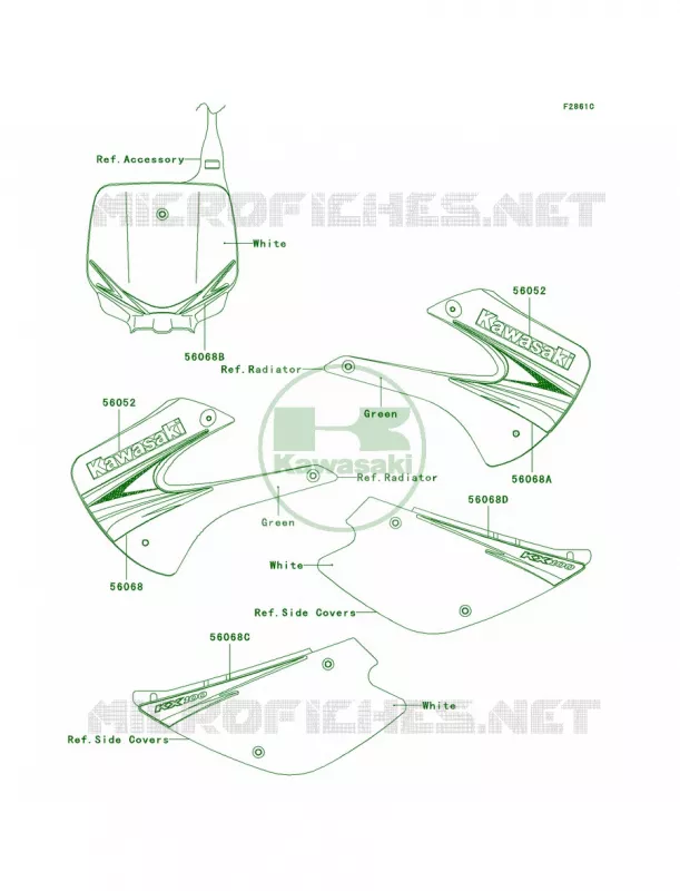 DecalsGreenD9F Kawasaki MOTOS 100 2008 KX100  KX100D8F