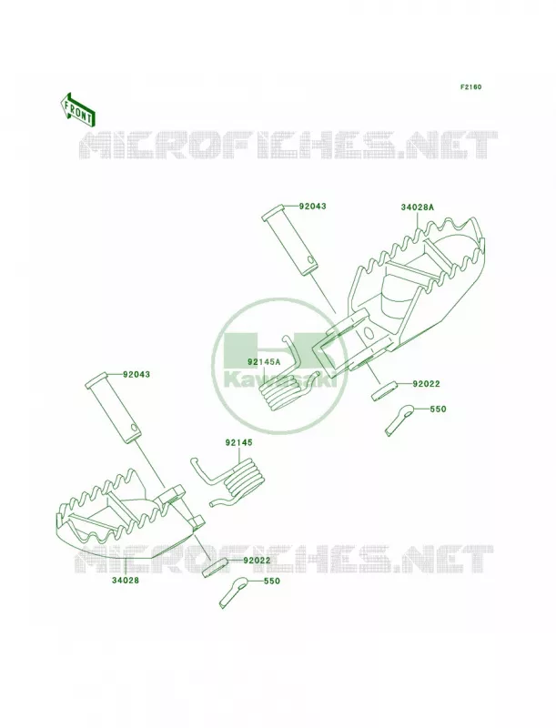 Footrests Kawasaki MOTOS 100 2008 KX100  KX100D8F