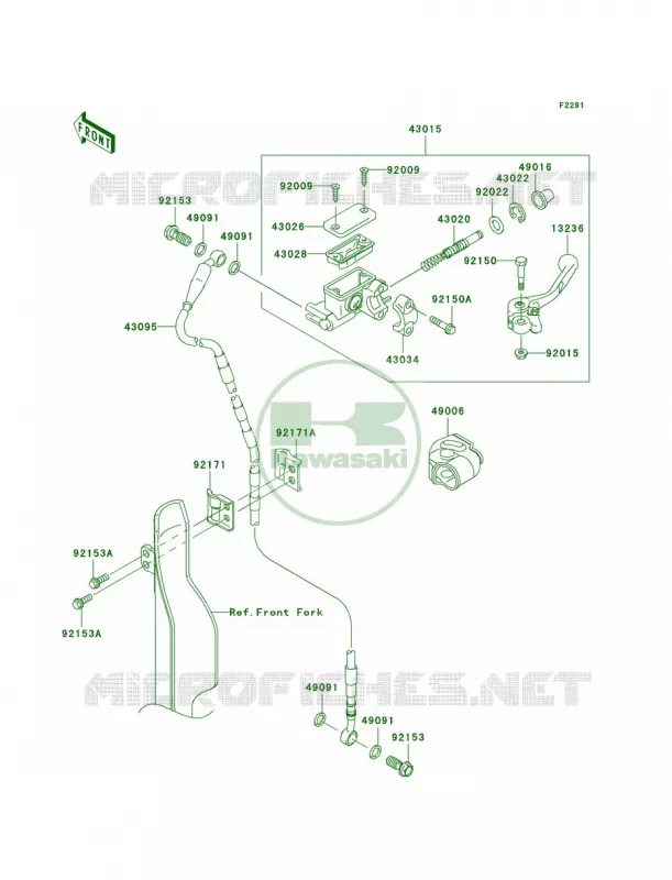 Front Master Cylinder Kawasaki MOTOS 250 2008 KX250F  KX250T8F
