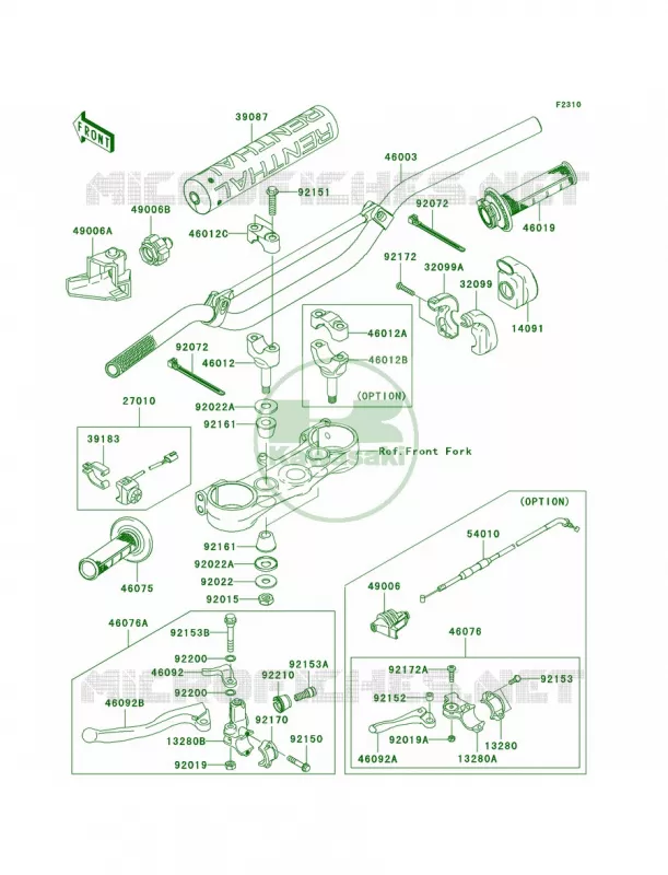 Handlebar Kawasaki MOTOS 250 2008 KX250F  KX250T8F
