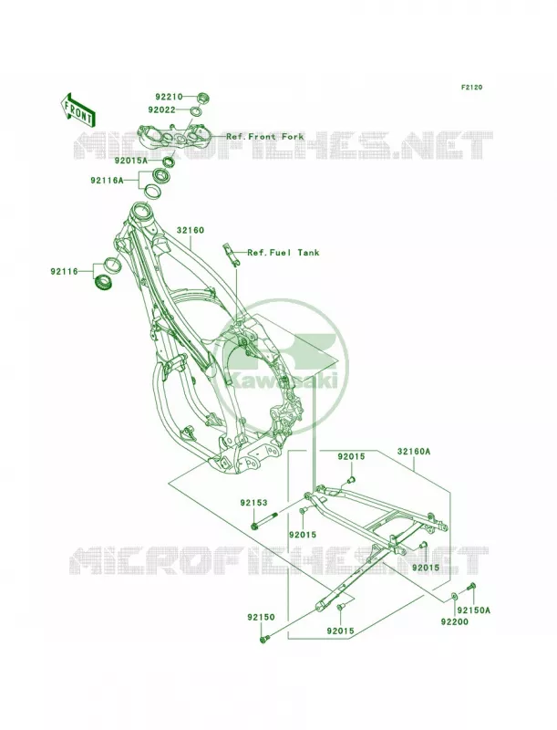Frame Kawasaki MOTOS 450 2008 KX450F  KX450D8F