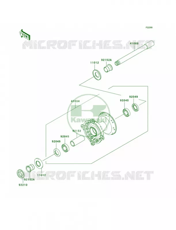 Front Hub Kawasaki MOTOS 450 2008 KX450F  KX450D8F