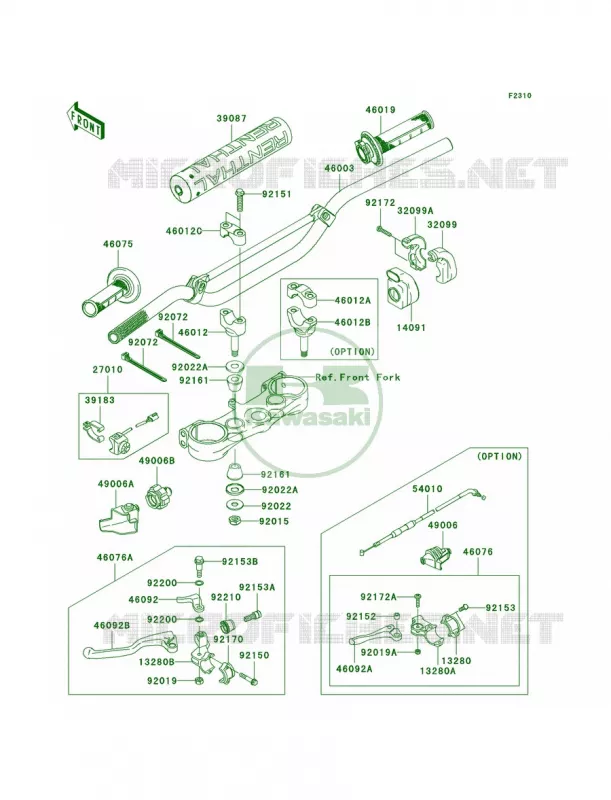 Handlebar Kawasaki MOTOS 450 2008 KX450F  KX450D8F