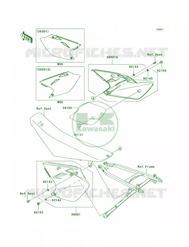 Side Covers Kawasaki MOTOS 450 2008 KX450F  KX450D8F